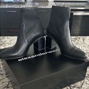 Alexander Wang - Anna stretch Nappa - Sleek Black Ankle Booties